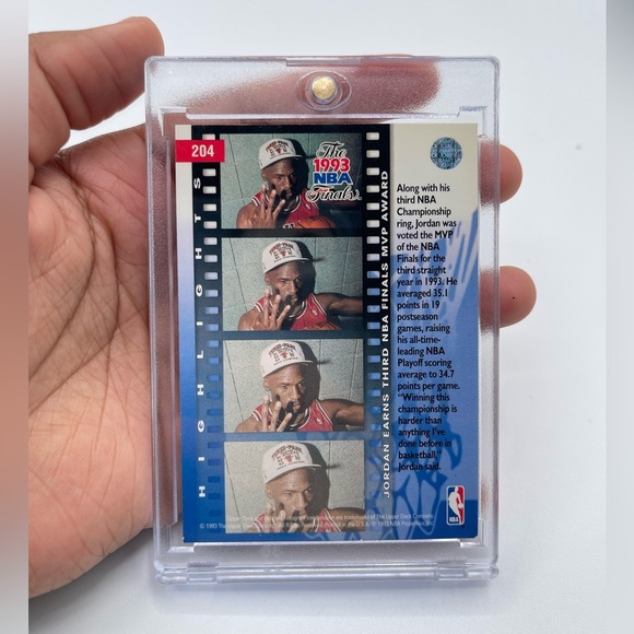 1993-94 Upper Deck - The 1993 NBA Finals Michael Jordan #204 - Picture 3 of 3